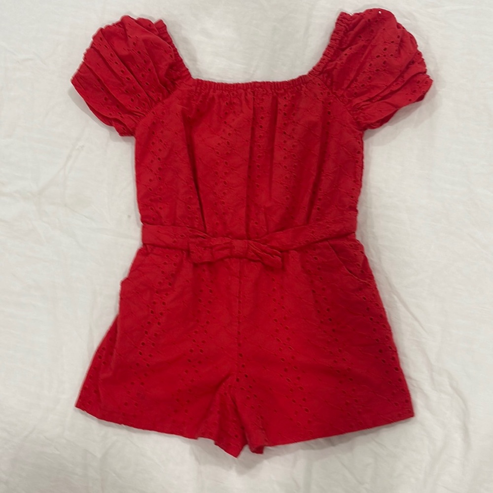 Red  Girls Janie and Jack Romper